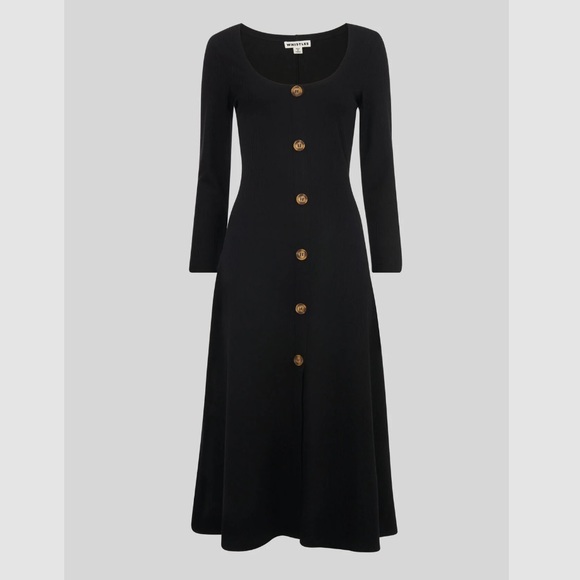 Whistles Button Detail Jersey Dress - Picture 3 of 8